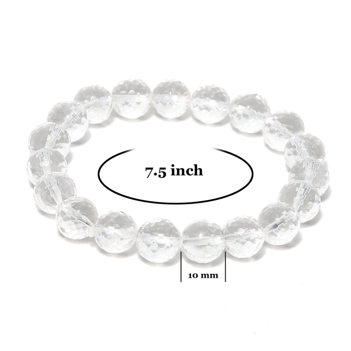 Diamond Cut Crystal (Sphatik) Bracelet (1 Pc) - numeroastro - 3865662