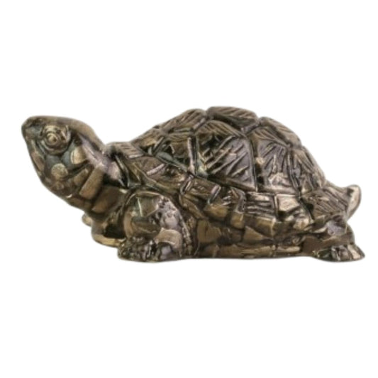Arihant Gems & Jewels® Natural Pyrite Turtle for Home & Office | Certified Pyrite Crystal Tortoise for Vastu, Feng Shui, Wealth, Prosperity & Good Luck | Decorative