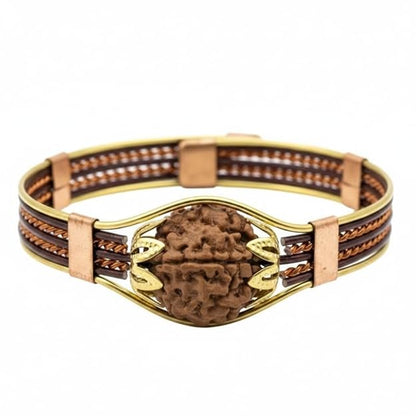 7 Mukhi Nepali Rudraksha Bracelet for Men & Women | Original Certified Seven Face Rudraksha Metal Bracelet | Spiritual Healing, Wealth, Prosperity & Protection