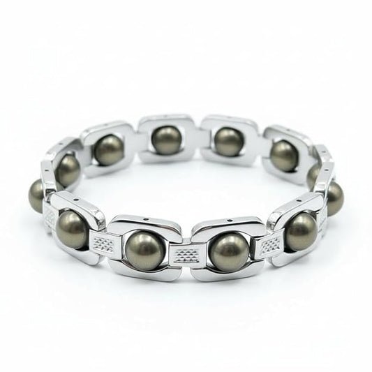Natural Pyrite Bracelet for Men & Women | Original Pyrite Stone Beaded Bracelet | Money Magnet Wealth & Prosperity Crystal | Healing Crystal Bracelet for Good Luck, Success & Protection | Adjustable Unisex Jewelry Gift.