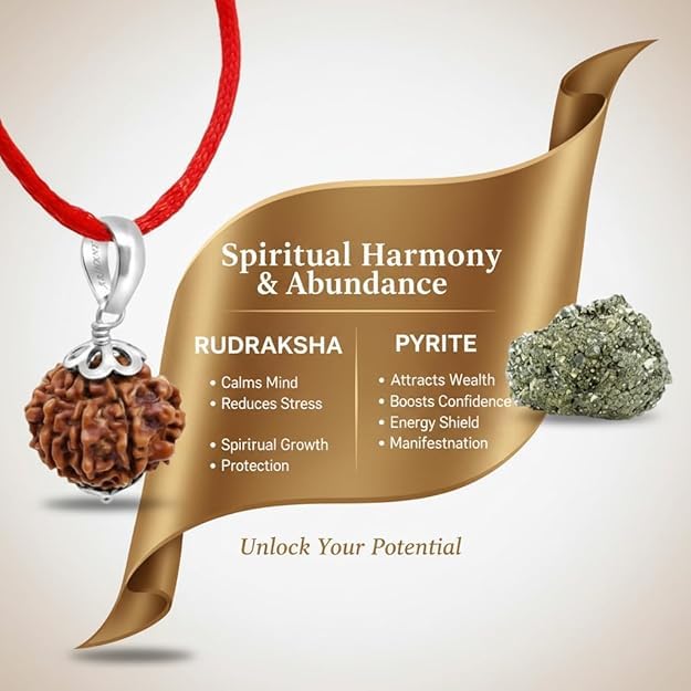 7 Mukhi Rudraksha Pendant in 925 Silver | Original & Certified Seven Face Rudraksha Locket for Wealth, Prosperity & Good Luck