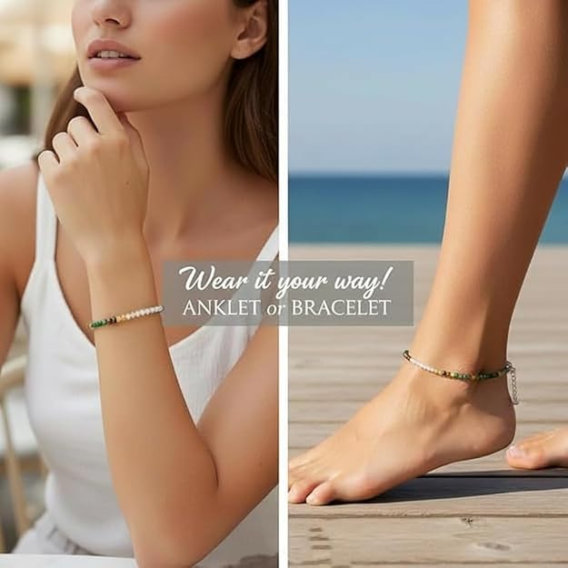 Original Raw Pyrite Anklet for Men &amp; Women | Money Magnet for Wealth, Success &amp; Prosperity | Adjustable Crystal Healing Anklet for Good Luck, Positive Energy &amp; Financial Growth.