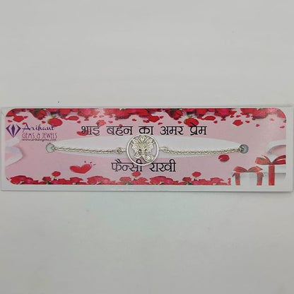 Arihant Gems & Jewels 925 Silver rakhi for brother Ganesha Bracelet Rakhi For Unisex Adult (silver) For Raksha Bandhan