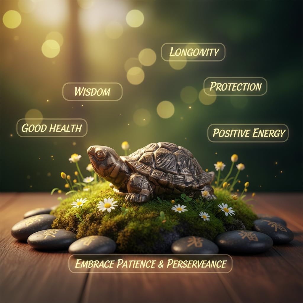 Arihant Gems & Jewels® Natural Pyrite Turtle for Home & Office | Certified Pyrite Crystal Tortoise for Vastu, Feng Shui, Wealth, Prosperity & Good Luck | Decorative