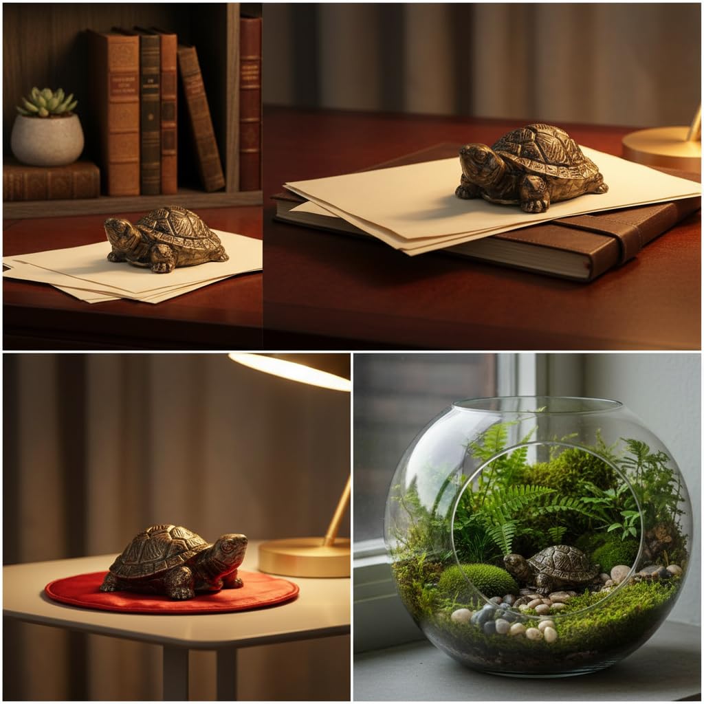 Arihant Gems & Jewels® Natural Pyrite Turtle for Home & Office | Certified Pyrite Crystal Tortoise for Vastu, Feng Shui, Wealth, Prosperity & Good Luck | Decorative