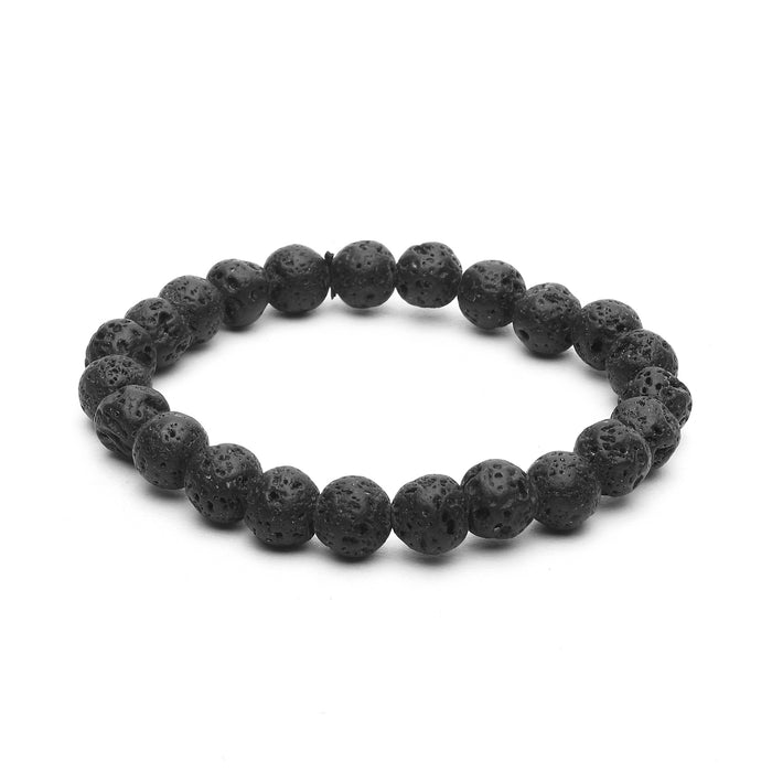 Arihant Gems & Jewels Black Lava Stone Bracelet | Natural & Certified | Astrological Gemstone | Positive Effect | Unisex Both for Men & Women