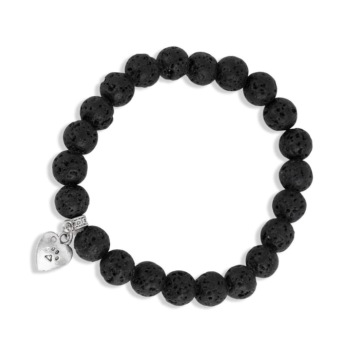 Arihant Gems & Jewels Lava Bracelet with charm Bracelet | Natural & Certified | Astrological Gemstone | Positive Effect | Unisex Both for Men & Women