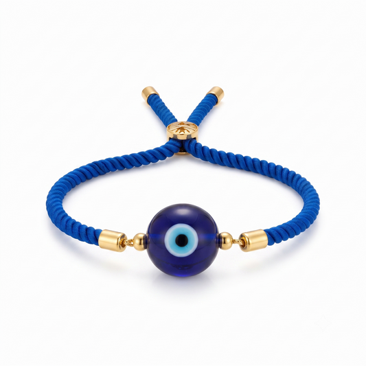 Blue Evil Eye Rakhi Bracelet for Brother | Adjustable Handmade Protection Bracelet | Raksha Bandhan Gift