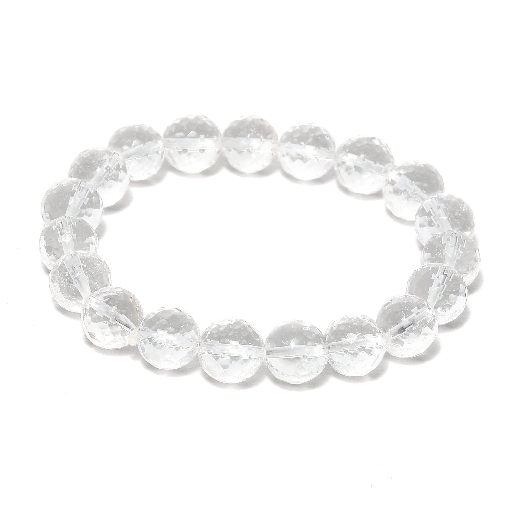 Sphatik Bracelet Bead Diamond Cutting Round Beads Healing Bracelet for  Unisex (Pack Of 1)