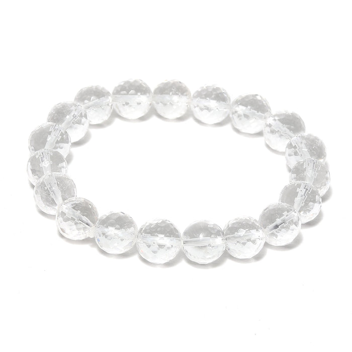 Arihant Gems & Jewels Diamond Cutting Sphatik Bracelet | Natural & Certified | Astrological Bracelet | Reiki/Yoga Healing Distance Charm Bracelet | Unisex Both for Men & Women