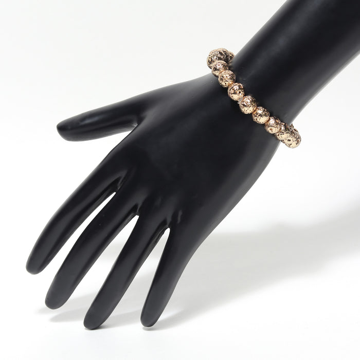 Arihant Gems & Jewels Golden Lava Stone Bracelet | Natural & Certified | Astrological Bracelet | Reiki/Yoga Healing Distance Charm Bracelet | Unisex Both for Men & Women