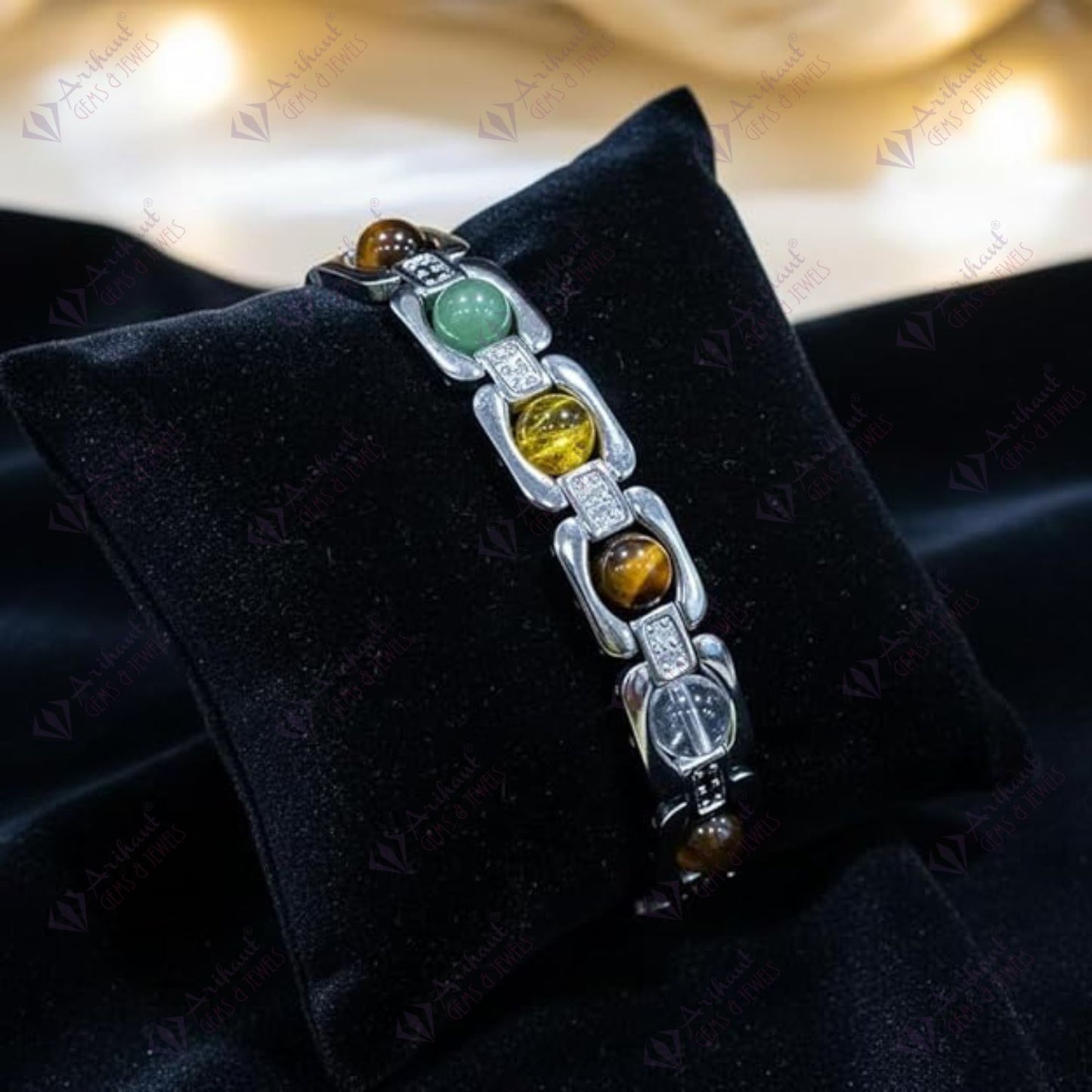 Original Certified Dhan Yog / Dhanyog Bracelet for Wealth & Prosperity | Natural Pyrite Money Magnet Stone Bracelet | Unisex Adjustable Crystal Bracelet for Financial Growth & Positive Energy.