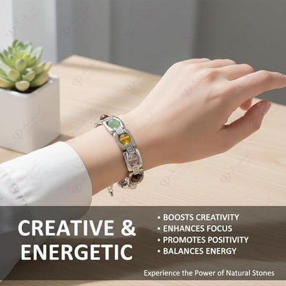 Original Certified Dhan Yog / Dhanyog Bracelet for Wealth & Prosperity | Natural Pyrite Money Magnet Stone Bracelet | Unisex Adjustable Crystal Bracelet for Financial Growth & Positive Energy.