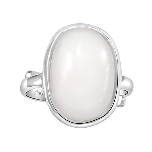 Silver Ring White Opal Ring Adjustable Ring Natural & Certified White Opal Astrological Gemstone Silver Ring by ARIHANT GEMS & JEWELS