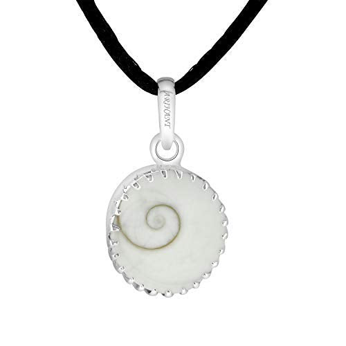 Arihant Gems & Jewels Men's Natural and Certified Gomti Chakra Astrological Gemstone Pendant (Silver, Design 3)