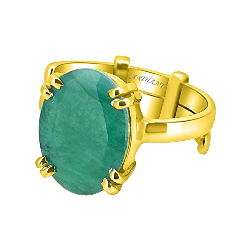 Panchdhatu Emerald Ring Emerald Panna Stone Adjustable Panchdhatu Ring by Arihant Gems and Jewels