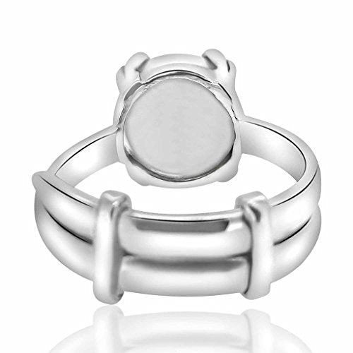 Arihant Gems & Jewels Silver White 925 Silver Natural and Certified Astrological Gemstone Adjustable Ring for Men and Women