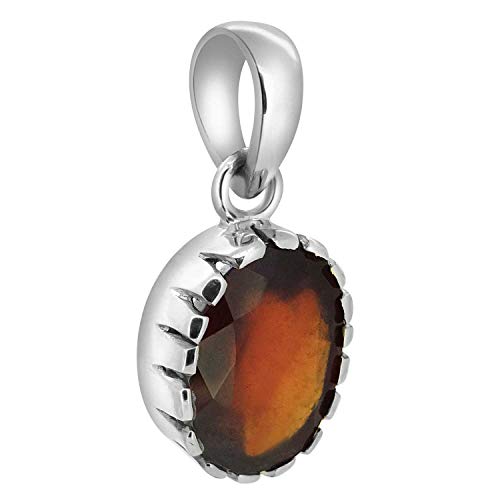 Silver Gomed Ring 4.25 Ratti to 12.25 Ratti Natural and Certified Hessonite Garnet (Gomed) Astrological Gemstone Adjustable Unisex Ring by Arihant Gems and Jewels