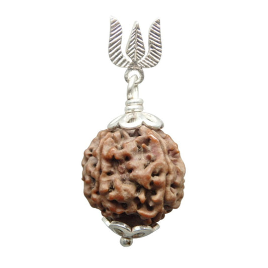 5 Mukhi Nepali RUDRAKSHA Silver Pendant/Six Faced RUDRAKSHA Certified by ARIHANT GEMS & JEWELS