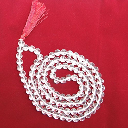 Arihant Gems & Jewels 100% Original & Certified (108+1 Beads) Sphatik Jaap Mala for Pooja (Astrology) - (8 MM)