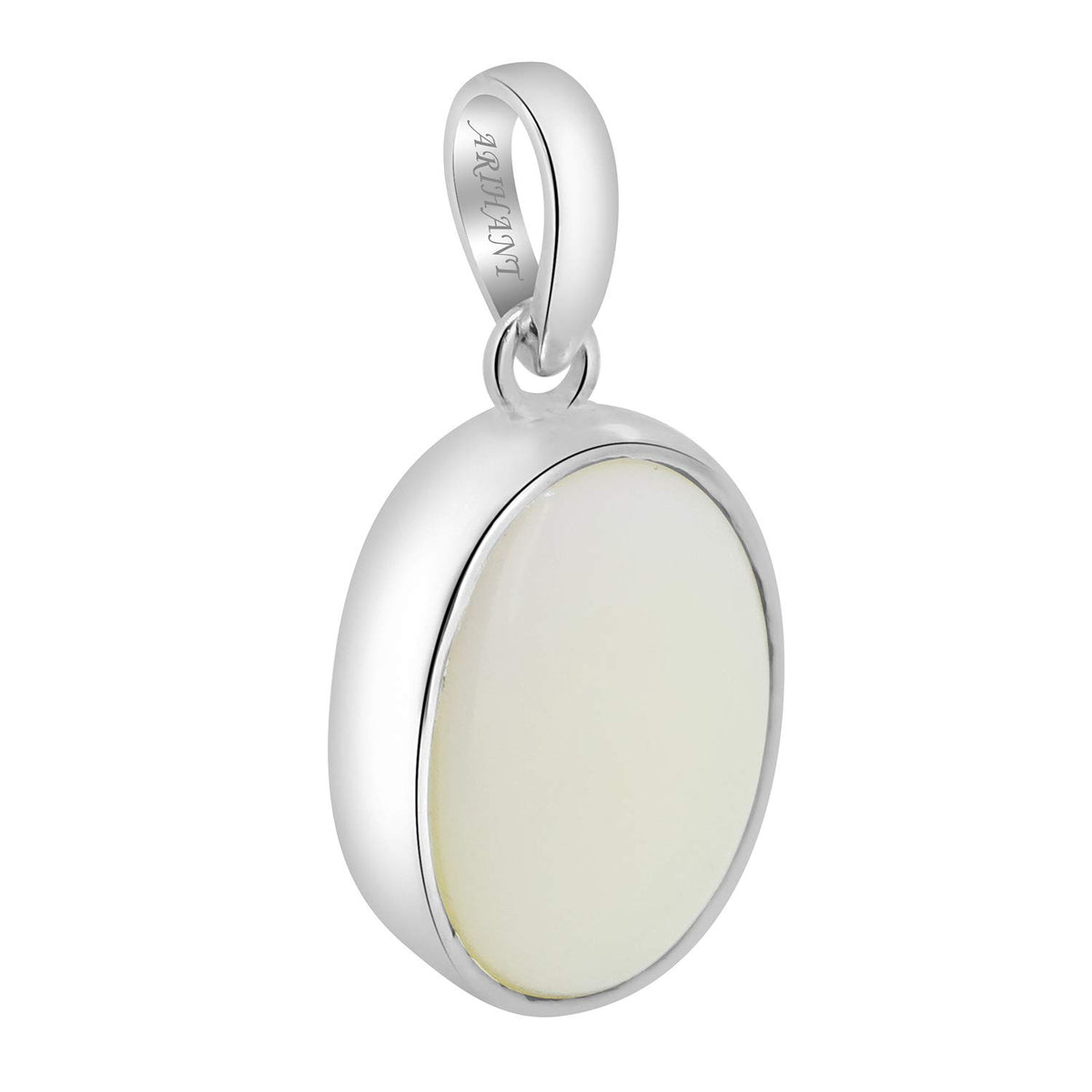 Silver Opal Pendant Natural & Certified White Opal Astrological Gemstone Silver Pendent by Arihant Gems and Gems