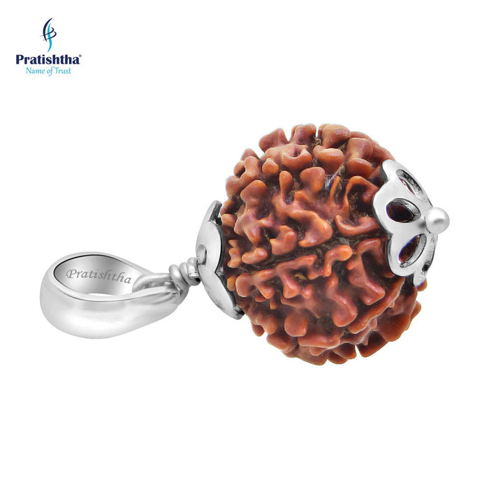 ARIHANT GEMS & JEWELS 8 Mukhi Certified Nepali Rudraksha Silver Pendent for Men and Women