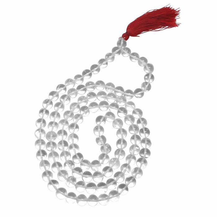 Arihant Gems & Jewels Certified Sphatik Non-Precious Metal Jaap Mala (109 Beads) White