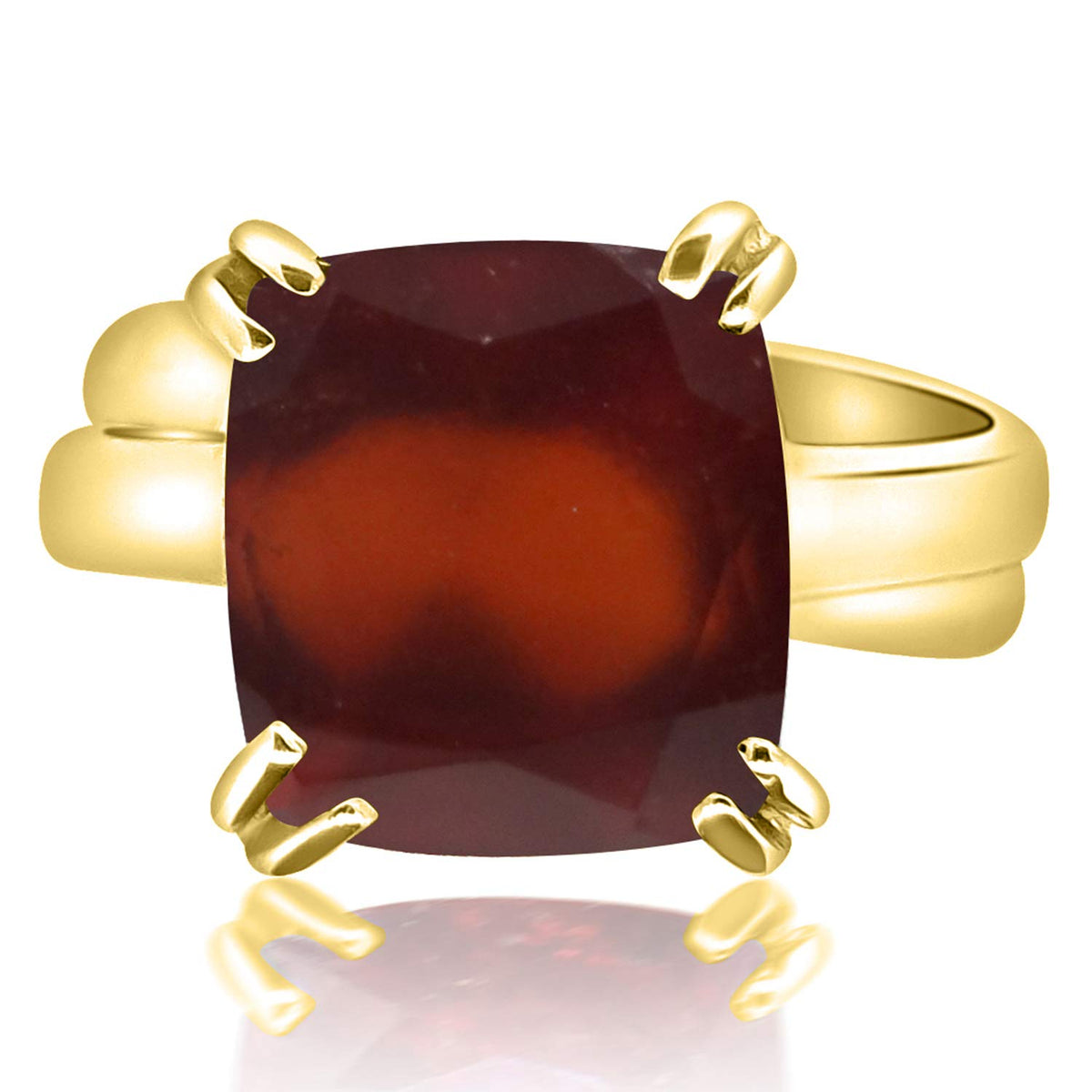 Panchdhatu Gomed Ring 7.25 Ratti Natural and Certified Hessonite Garnet (Gomed) Astrological Gemstone Adjustable Unisex Ring by Arihant Gems and Jewels