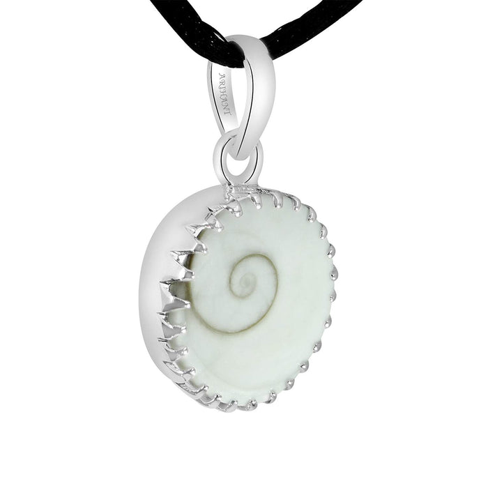 Arihant Gems & Jewels Men's Natural and Certified Gomti Chakra Astrological Gemstone Pendant (Silver, Design 3)