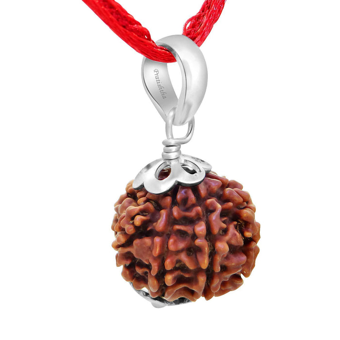 ARIHANT GEMS & JEWELS 8 Mukhi Certified Nepali Rudraksha Silver Pendent for Men and Women