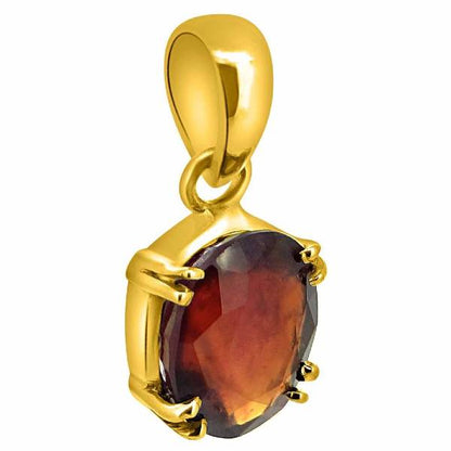 Hessonite Garnet (Gomed) 4.25 - 12.25 Ratti Natural & Certified Astrological Gemstone Ashtdhatu Prong Setting Pendant