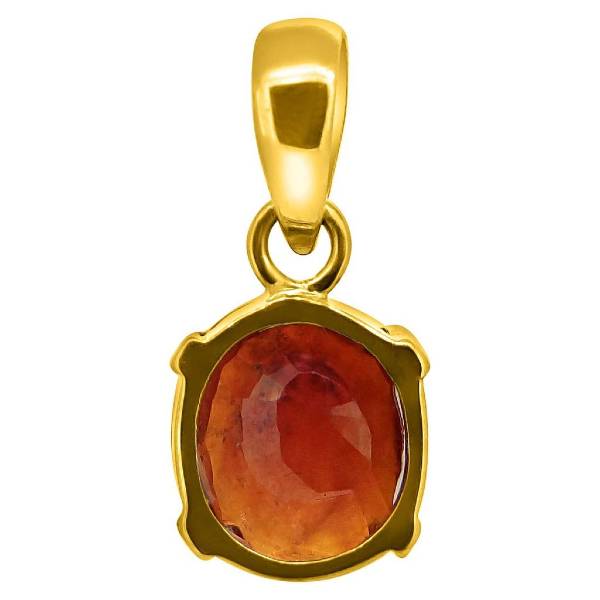 Hessonite Garnet (Gomed) 4.25 - 12.25 Ratti Natural & Certified Astrological Gemstone Ashtdhatu Prong Setting Pendant