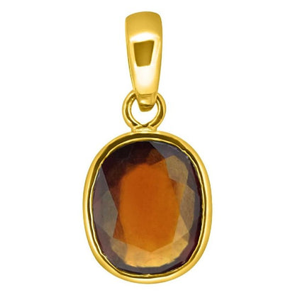 Hessonite Garnet (Gomed) 4.25 - 12.25 Ratti Natural & Certified Astrological Gemstone Panchdhatu Bezel Setting Pendant