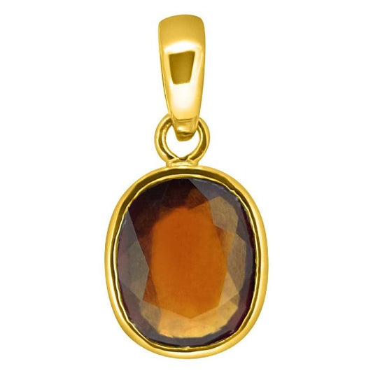 Hessonite Garnet (Gomed) 4.25 - 12.25 Ratti Natural & Certified Astrological Gemstone Ashtdhatu Bezel Setting Pendant