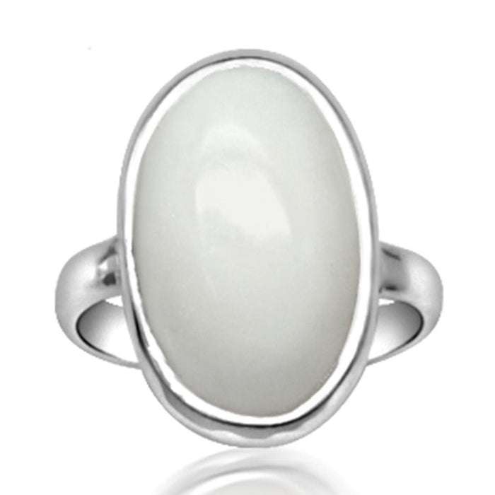 White Opal 4.25 - 12.25 Ratti Natural & Certified Astrological Gemstone Silver(925) Bezel Setting Ring