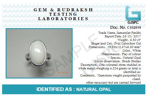 White Opal 4.25 - 12.25 Ratti Natural & Certified Astrological Gemstone Silver(925) Bezel Setting Ring