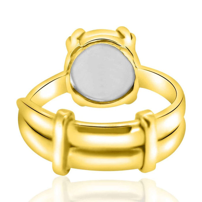 Fresh Water Pearl (Moti) 3.25 - 12.25 Ratti Certified Astrological Gemstone Adjustable Panchdhatu Prong Setting Ring