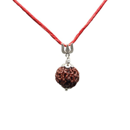 6 Mukhi NEPALI RUDRAKSHA SILVER 925 TRISHUL PENDANT / Six Faced RUDRAKSHA 100% Original & Certified