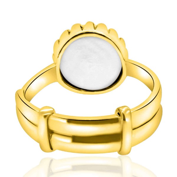 Fresh Water Pearl (Moti) 3.25 - 12.25 Ratti Certified Astrological Gemstone Adjustable Ashtdhatu Crown Setting Ring