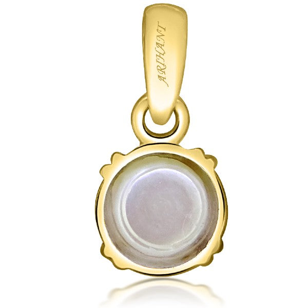 Fresh Water Pearl (Moti) 3.25 - 13.25 Ratti Certified Astrological Gemstone  Panchdhatu Prong Setting Pendant