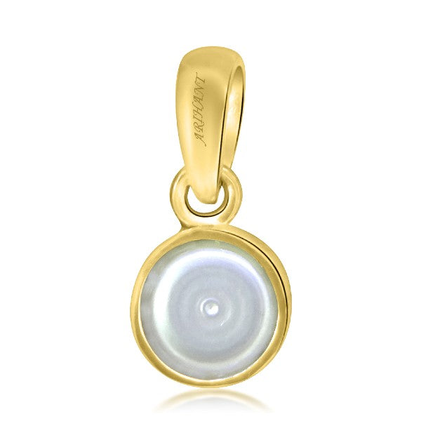 Fresh Water Pearl (Moti) 3.25 - 13.25 Ratti Certified Astrological Gemstone  Panchdhatu Bezel Setting Pendant