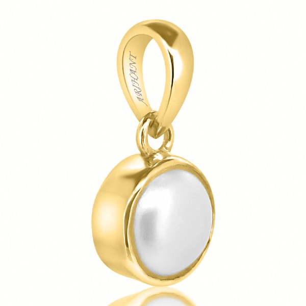 Fresh Water Pearl (Moti) 3.25 - 13.25 Ratti Certified Astrological Gemstone  Ashtdhatu Bezel Setting Pendant