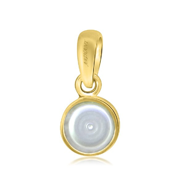 Fresh Water Pearl (Moti) 3.25 - 13.25 Ratti Certified Astrological Gemstone  Panchdhatu Crown Setting Pendant