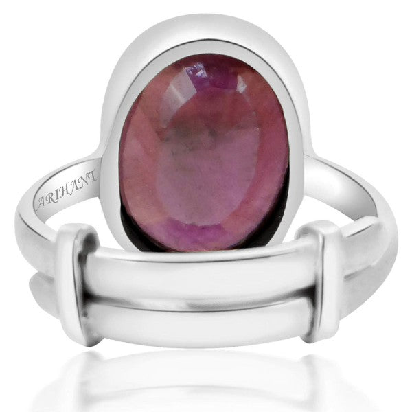 Ruby (Manik) 3.25 - 12.25 Ratti Natural & Certified Astrological Gemstone Silver(925) Bezel Setting Ring