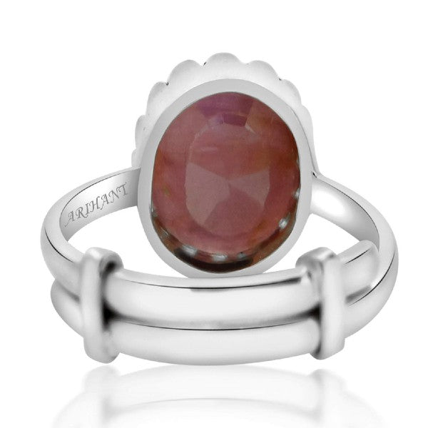 Ruby (Manik) 3.25 - 12.25 Ratti Natural & Certified Astrological Gemstone Silver(925) Crown Setting Ring