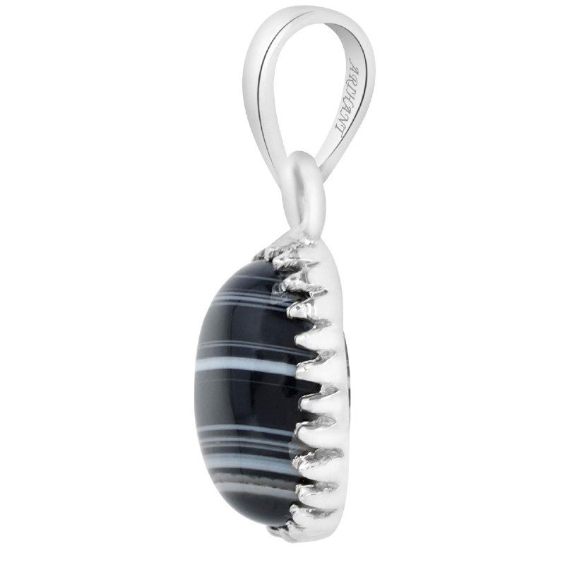 Sulemani Hakik 11.25 Ratti Natural & Certified Astrological Gemstone Silver(925) Crown Setting Pendant