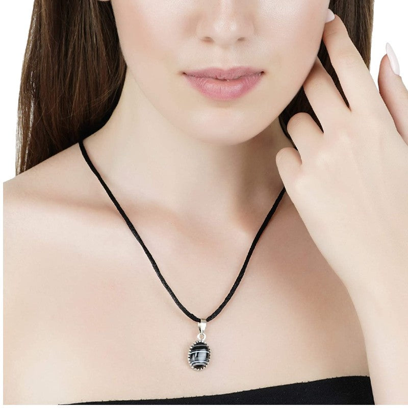 Sulemani Hakik 11.25 Ratti Natural & Certified Astrological Gemstone Silver(925) Crown Setting Pendant