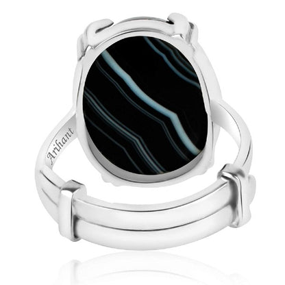 Sulemani Hakik 11.25 Ratti Natural & Certified Astrological Gemstone Silver(925) Crown Setting Ring